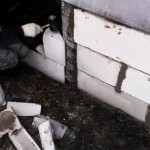 Проем частично заполнен блоками из ГС